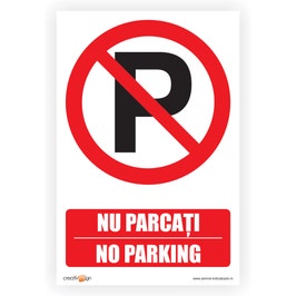 Semn Indicator Nu parcati, PVC, 30 x 20 cm