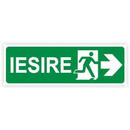 Semn Indicator Iesire in caz de urgenta Dreapta, PVC, 30 x 10 cm