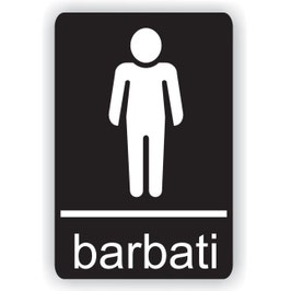 Semn Indicator Toaleta barbati, PVC, 14 x 10 cm