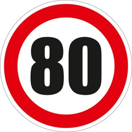 Semn Indicator Limitare viteza 80, autocolant, diametru 12 cm