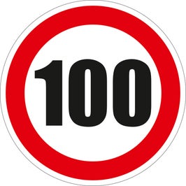 Semn Indicator Limitare viteza 100, autocolant, diametru 12 cm