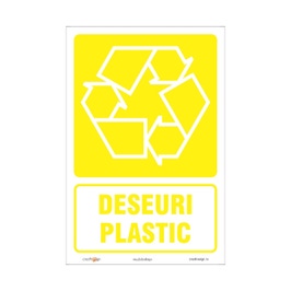 Semn Indicator Deseuri plastic W0104 A4, autocolant, 20 x 30 cm