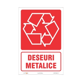 Semn Indicator Deseuri metalice W0105 A4, autocolant, 20 x 30 cm