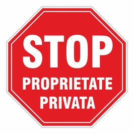 Semn Indicator Stop proprietate privata, PVC, 37 cm