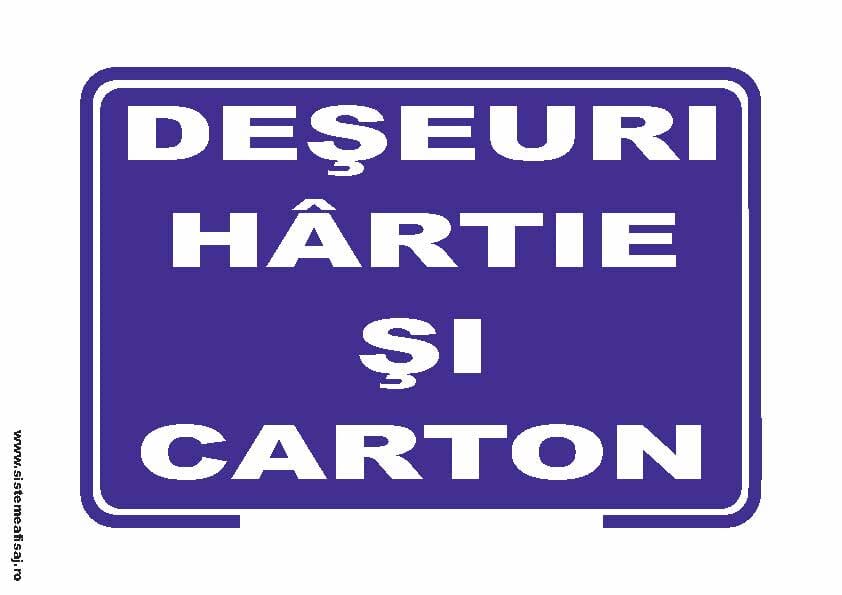 Semn Indicator Deseuri Hartie Si Carton